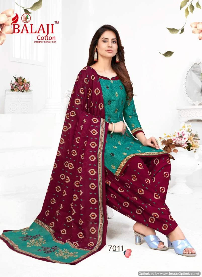Balaji Rajwadi Patiyala Vol 7 Cotton Wholesale Salwar Suit Catalog — Wholesale Salwar Suits, MPA wholesale from Surat — Photo 11